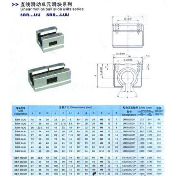 SBR16UU 16mm Linear motion ball slide units bearing block Rail guide shaft Al