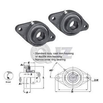 2x 1in 2-Bolts Flange Units Cast Iron SAFL205-16 Mounted Bearing SA205-16G+FL205