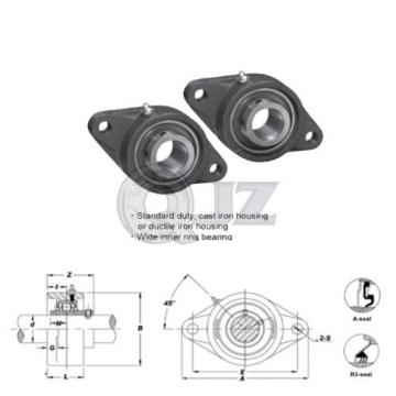 2x 1 in 2-Bolts Flange Units Cast Iron UCFT205-16 Mounted Bearing UC205-16+FT205