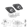 2x 20 mm 2-Bolts Flange Units Cast Iron UCFL204 Mounted Bearing UC204 + FL204