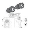 2x 1  1/8 in 3-Bolt Flange Bracket Units Cast Iron UCFB206-18 Mounted Bearing