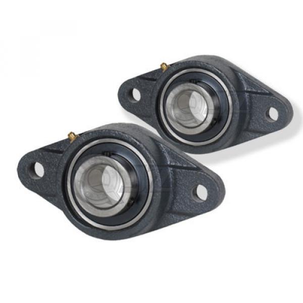 2x 1 in 2-Bolts Flange Units Cast Iron UCFL205-16 Mounted Bearing UC205-16+FL205 #1 image