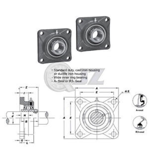 2x 1.5in Square Flange Units Cast Iron UCFS208-24 Mounted Bearing UC208-24+FS208 #1 image