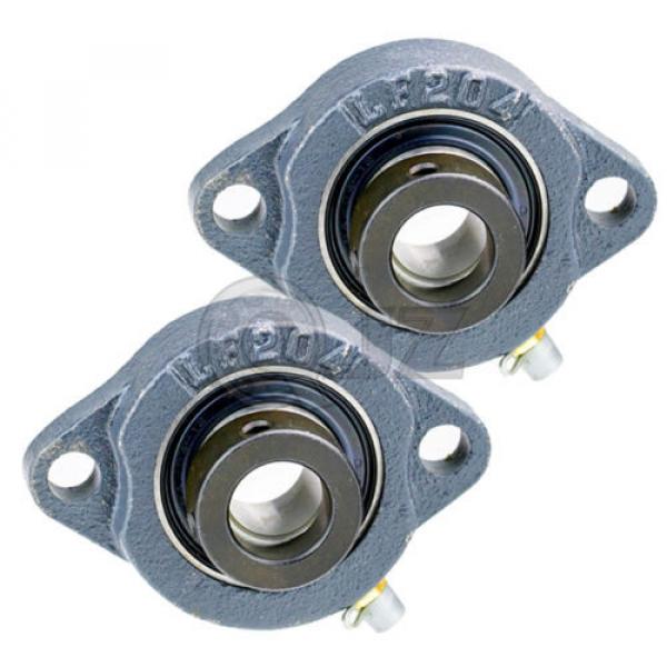 2x 1 in 2-Bolt Flange Units Cast Iron SALF205-16 Mounted Bearing SA205-16G+LF205 #1 image