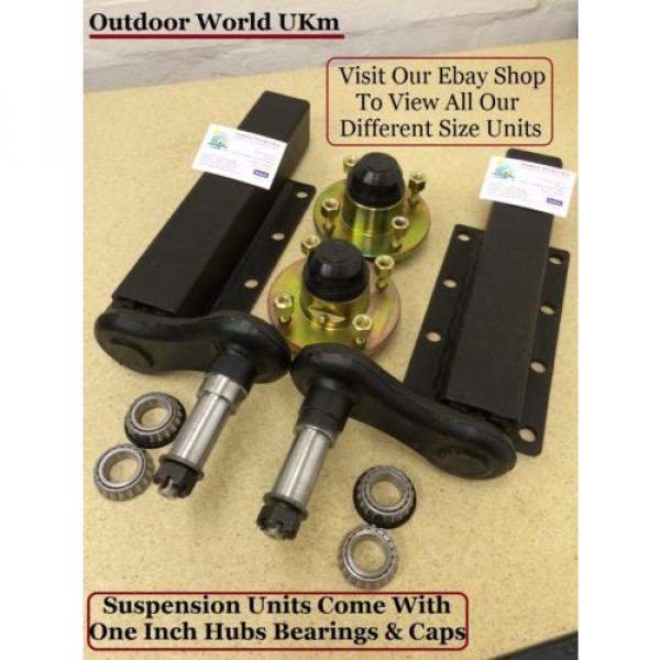 Quality 750 KG Trailer Suspension Units Standard Stub Axle Hubs Bearings &amp; Caps+ #2 image